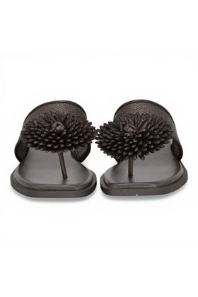 Infradito donna Noa Harmon in pelle e tessuto colore testa di moro. NOA HARMON | 10254-T.MORO